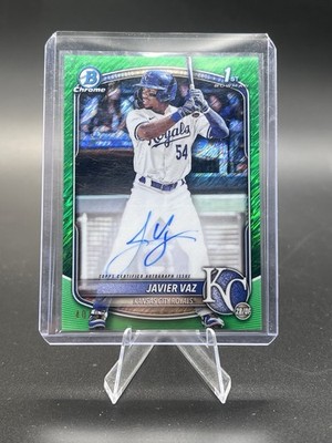 2025 Bowman Chrome Prospect Autographs Javier Vaz Green Shimmer Auto /99 Rc