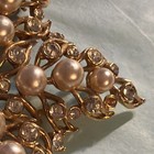 Gold Tone Star Brooch Pin w/ White Round Imitation Pearls & Rhinestones vintage — photo 5