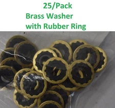25 Pk Brass Washer with Rubber Ring Viton CGA 870 Style oxygen regulator RES035