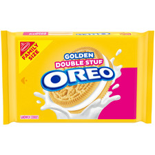 OREO Double Stuf Golden Sandwich Cookies, Family Size, 18.71 Oz