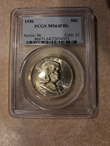 MINT STATE FULL BELL LINES 1956 FRANKLIN HALF DOLLAR * PCGS MS 64 FBL