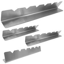 4 PCS Stainless Steel Skewer Holders, Serrated BBQ Long Rack Silver