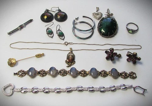 Vtg Jewelry LOT Sterling Silver 925 & Misc.  Bracelet Earrings Ring 103 Grams