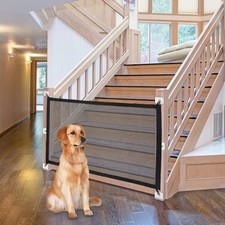 Durable Baby Dog Gate 38''W x 30''H - 6 Hook Design, Damage-Free Installation