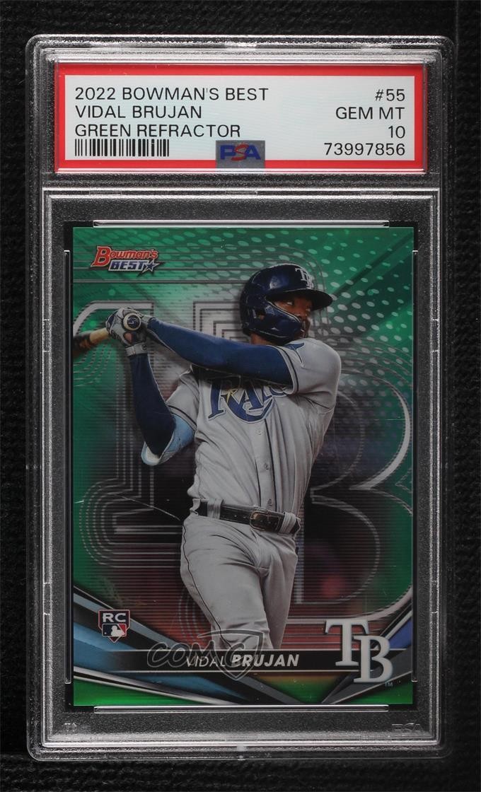 2022 Bowman's Best Green Refractor 68/99 Vidal Brujan #55 PSA 10 Rookie RC 0q21