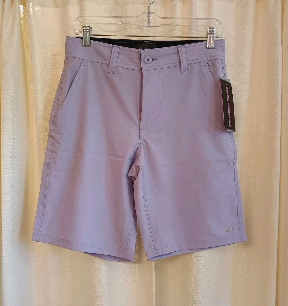PSYCHO TUNA Men's Sz 28 Bosun Hybrid Chino Shorts Lavender Quick Dry Surf NWT