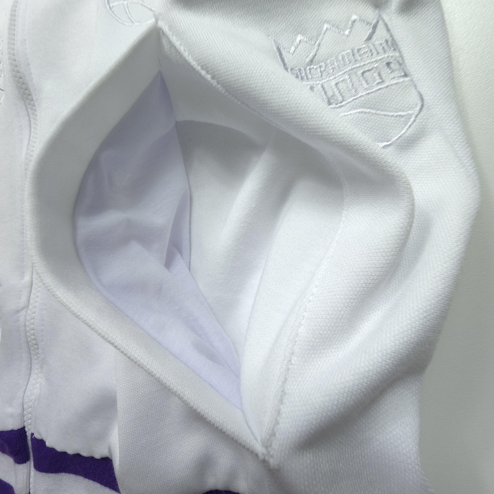 FISLL Sacramento Kings Hoodie Men Large White Purple NBA Basketball Full Zip Sac