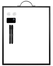 Black Magnetic Dry Erase Whiteboard 12 x 16 Double Sided, Portable Desktop Sm...