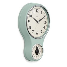 Acctim Kitchen Time Wall Clock Timer Quartz Retro Style Domed Glass Colours 20cm