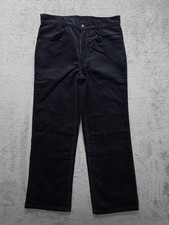 Vintage Levis 919 Corduroy Pants Youth Tag 29x25 Black Straight Husky USA 80s