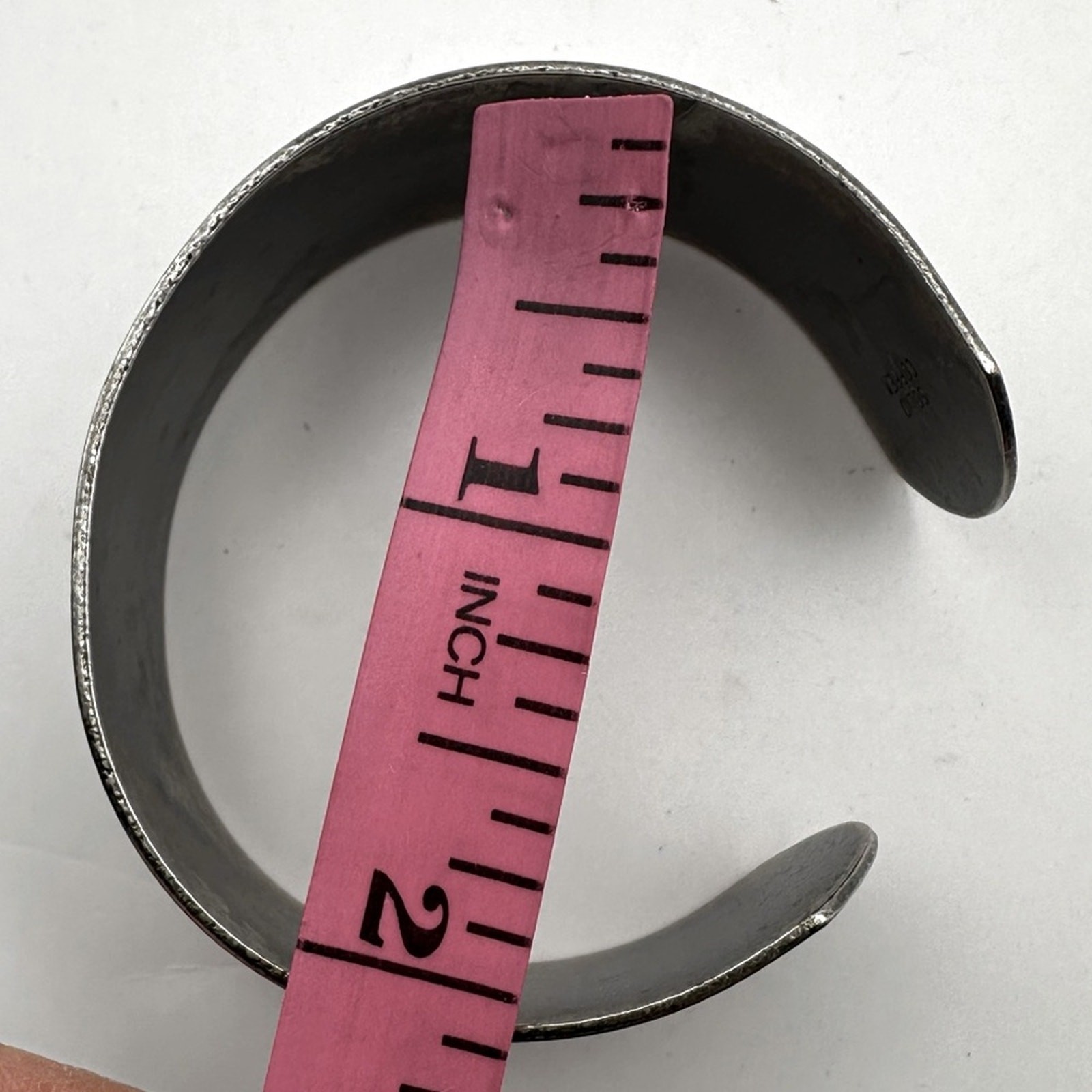 Solid Copper Silver Cuff Bracelet Boho Bohemian E… - image 5