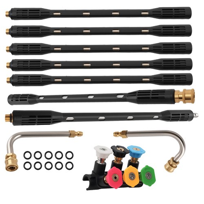 #ad 15quot; Pressure Washer Wand Kit w 90° 30° Angled Extensions 6 Tips 4000PSI Max $38.36