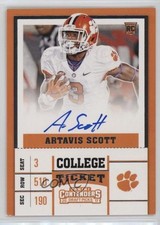 2017 Panini Contenders Draft Picks College Ticket Artavis Scott #125 Auto 13i1