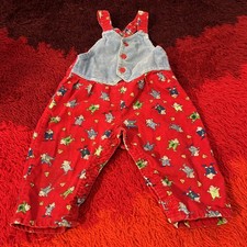 Vintage OSHKOSH B'GOSH Mice  Cheese Vestback Cordory Overalls USA 18 Months