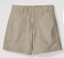 New Eddie Bauer Women's Size 8 Tan Utility Canvas Shorts Hiking Outdoor Trail