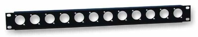 ADAM HALL HARDWARE - 19'' Rack Panel with 12 XLR Holes & Tie Bar - 1U