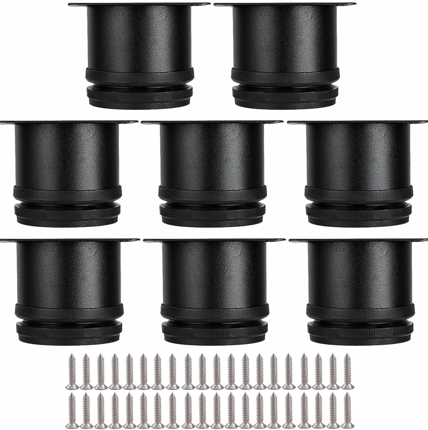 Pieds de Canapé Réglables pour Sol Irrégulier Lot de 8 Pieds Noirs 50 mm