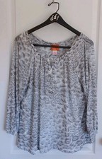 HEARTS OF PALM 2-PIECE TOP SET SHEER PRINT BEADED  RHINESTONE BLOUSE W/TANK