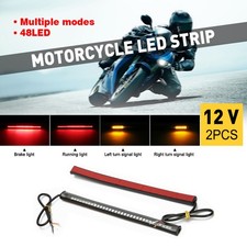 Motorcycle 48 Flexible LED Strip Light Integrated Tail Stop Brake Turn Signal US
