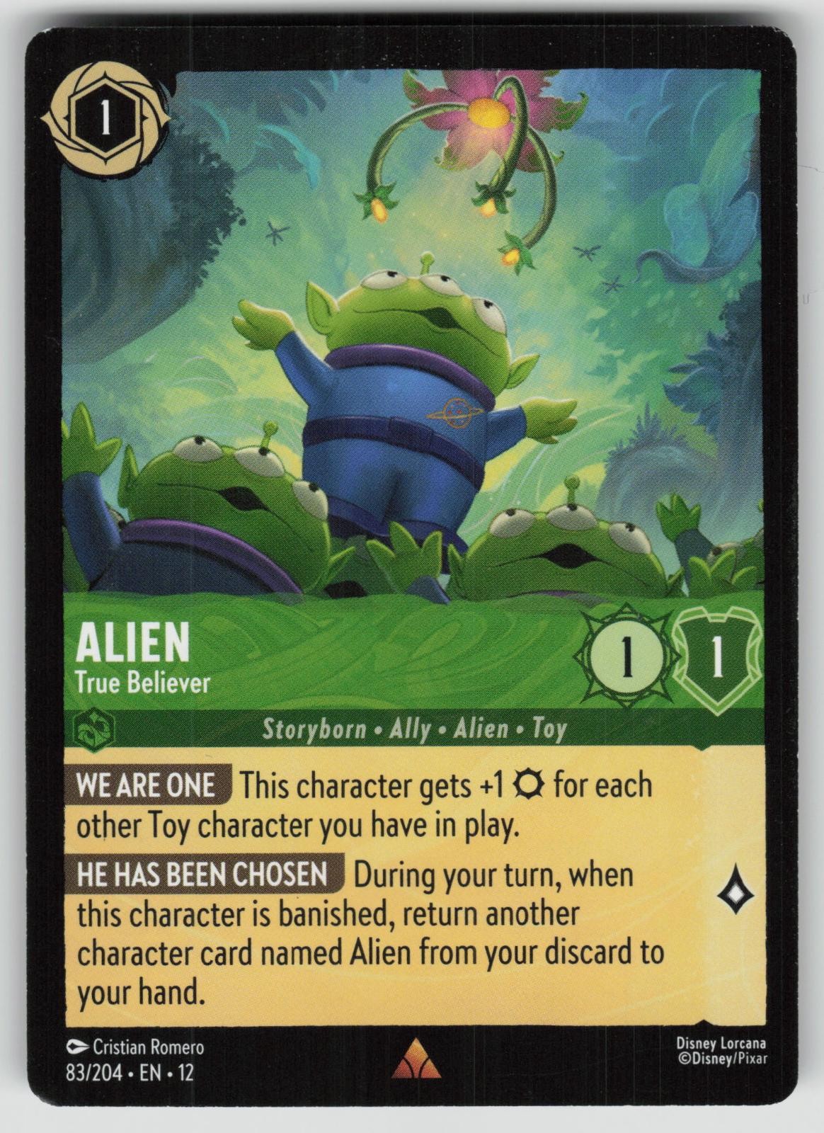 Alien - True Believer 83/204 Rare Wilds Unknown Lorcana Near Mint