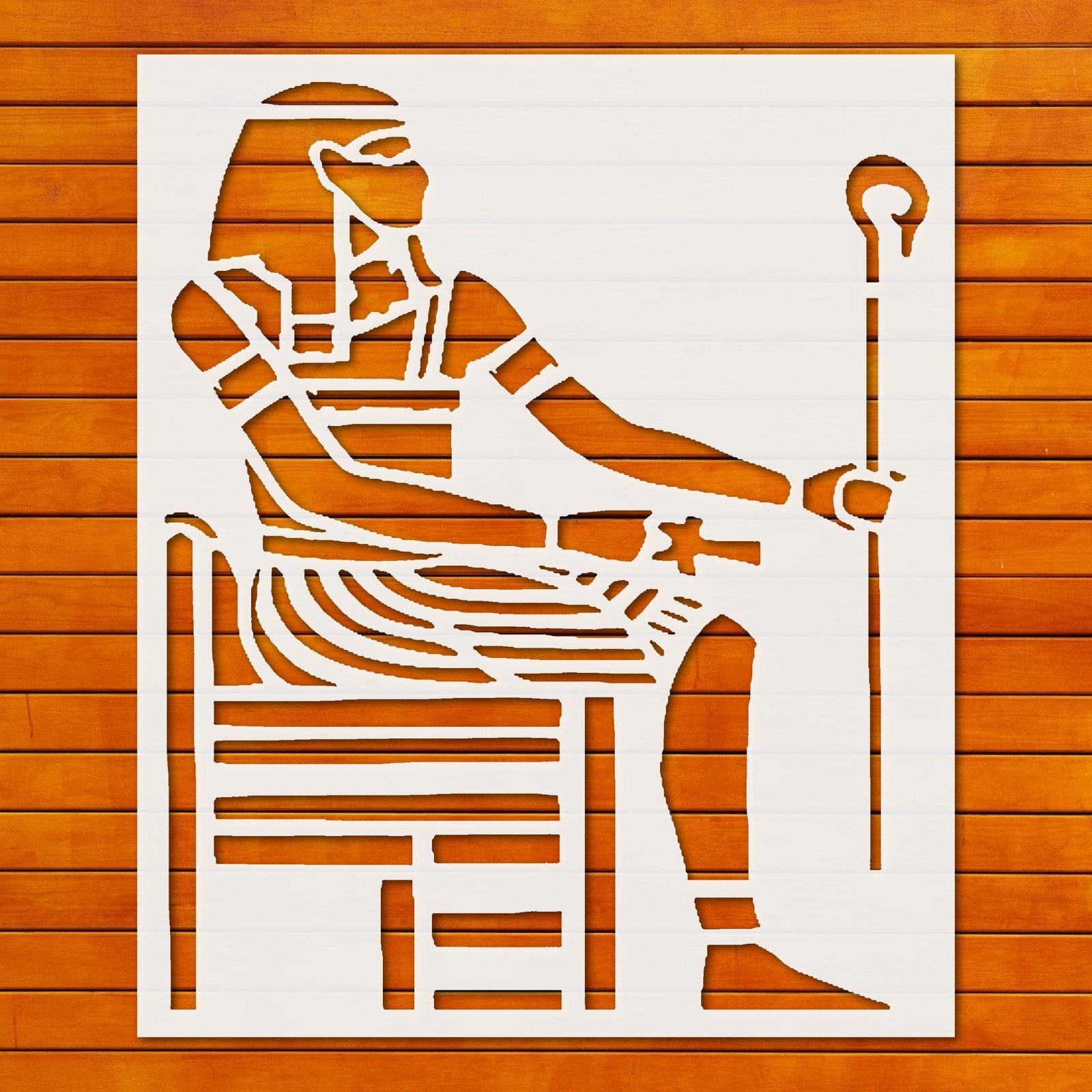 Stencil Egyptian King - Reusable Mylar, Wall Art, DIY Crafts - StencilAir