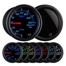 GlowShift - Tinted 7 Color LED 30 PSI Turbo Boost / Vacuum Gauge Kit - GS-T701