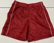 DSG Boys Performance Woven Soccer Shorts Youth Large 14-16 Red Checker Loose Fit