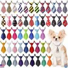 Sadnyy 50-Pack Adjustable Dog Neck Ties & Cat Collars - Bow Ties for Small Pets