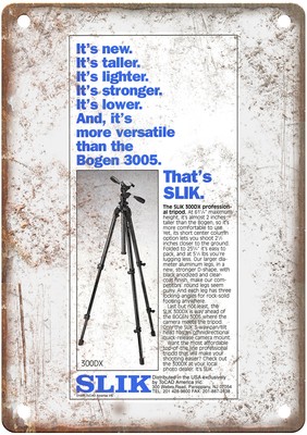 1997 Slik Vintage Film Camera Advertisement Retro Look Metal Sign C1698