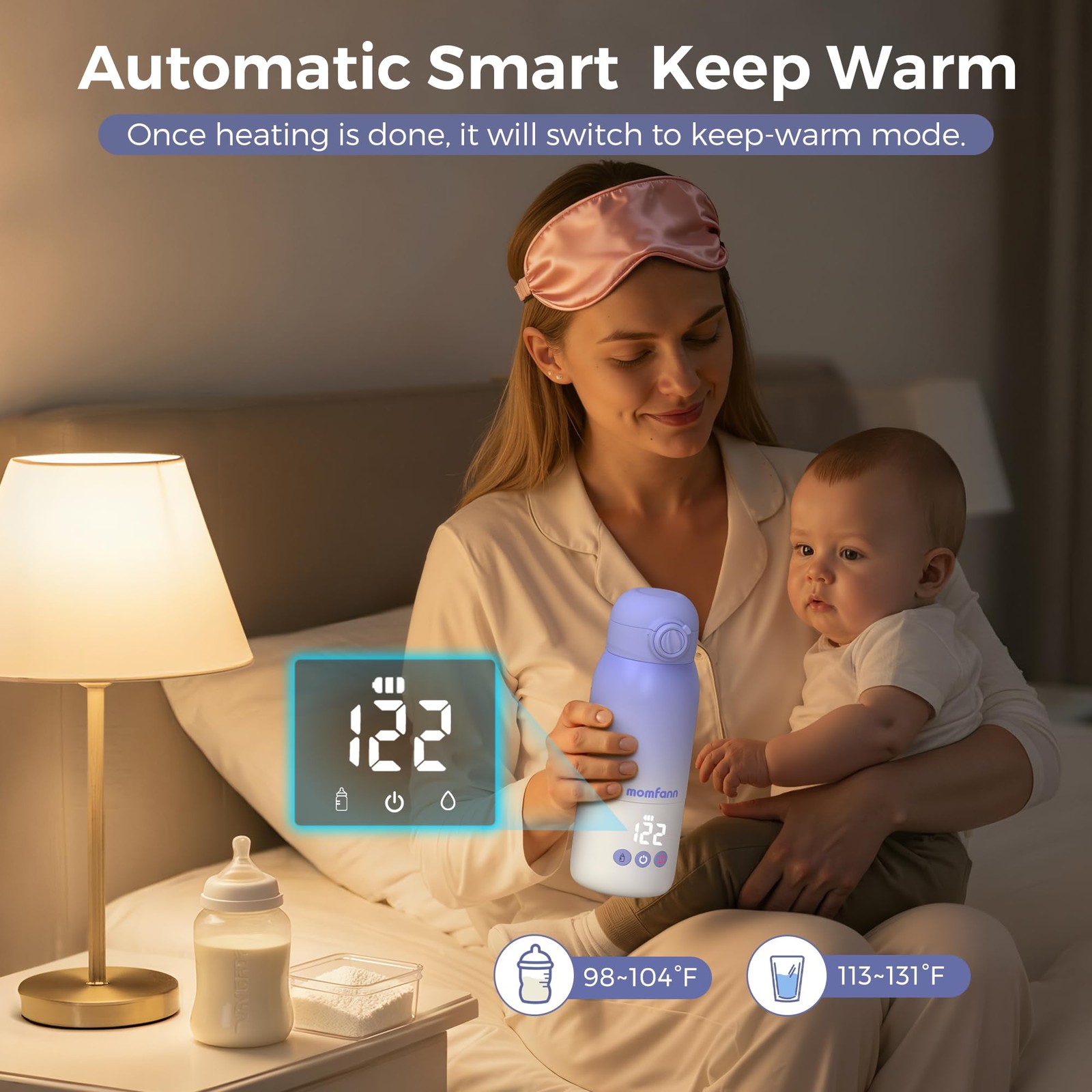 Portable Bottle Warmer for Travel, Dual Heating Modes for Breastmilk & Water ...