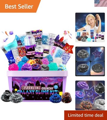 Creative Galaxy Slime Set for Kids 6-12, Color-Changing & Glitter Fun, 18 Pieces