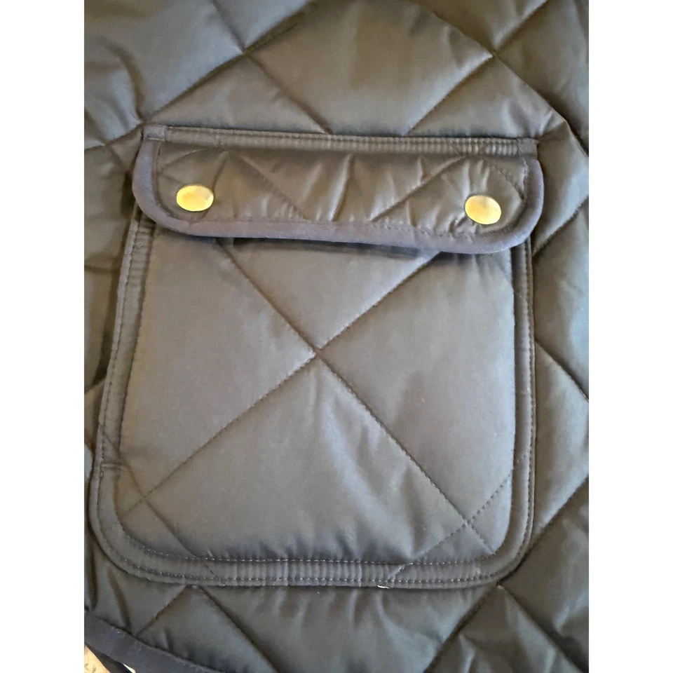 J. Chaleco acolchado Crew negro forrado con guinga bolsillos con cremallera para mujer talla L Foto 4 de 4