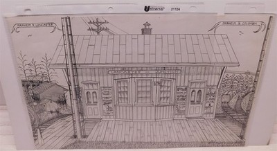 Lancaster Junction Railroad Manheim PA Bahnhof Bleistiftzeichnung von CW George