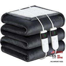 Electric Heated Blanket Queen Size 84''x90'' Soft Flannel  Sherpa Electric
