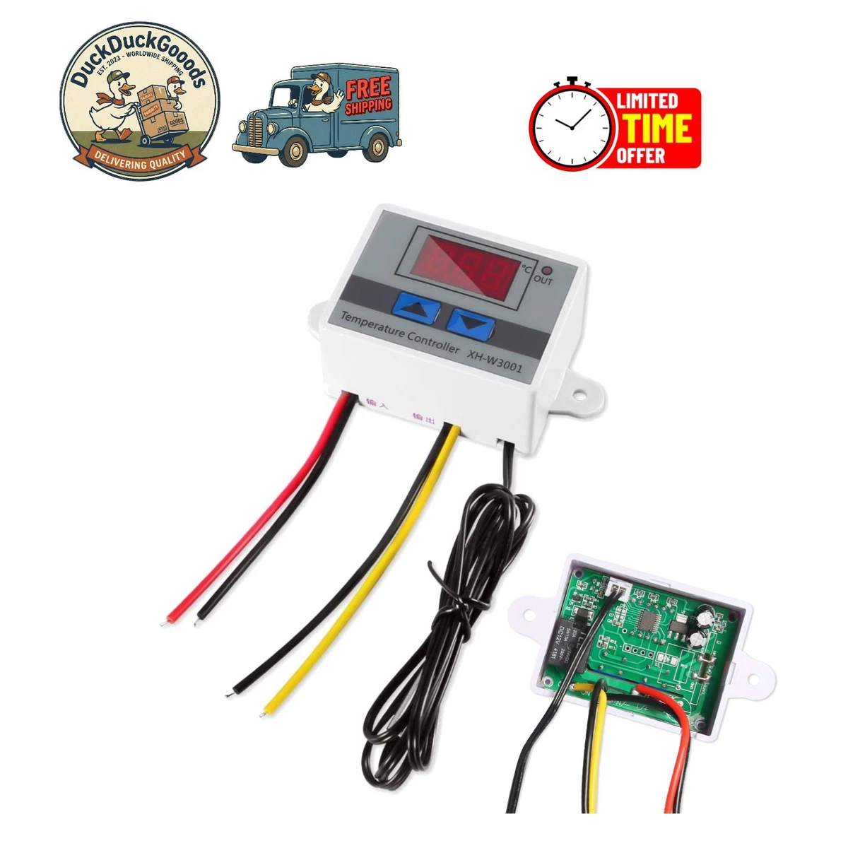 Modulo Relè W1209 DC 5V 12V 24V con Display LED, Termometro, Controllo Temperatura Caldo/Freddo, Interruttore On/Off Modulo Relè W1209 DC 5V 12V 24V con Display LED, Termometro, Controllo Temperatura Caldo/Freddo, Interruttore On/Off