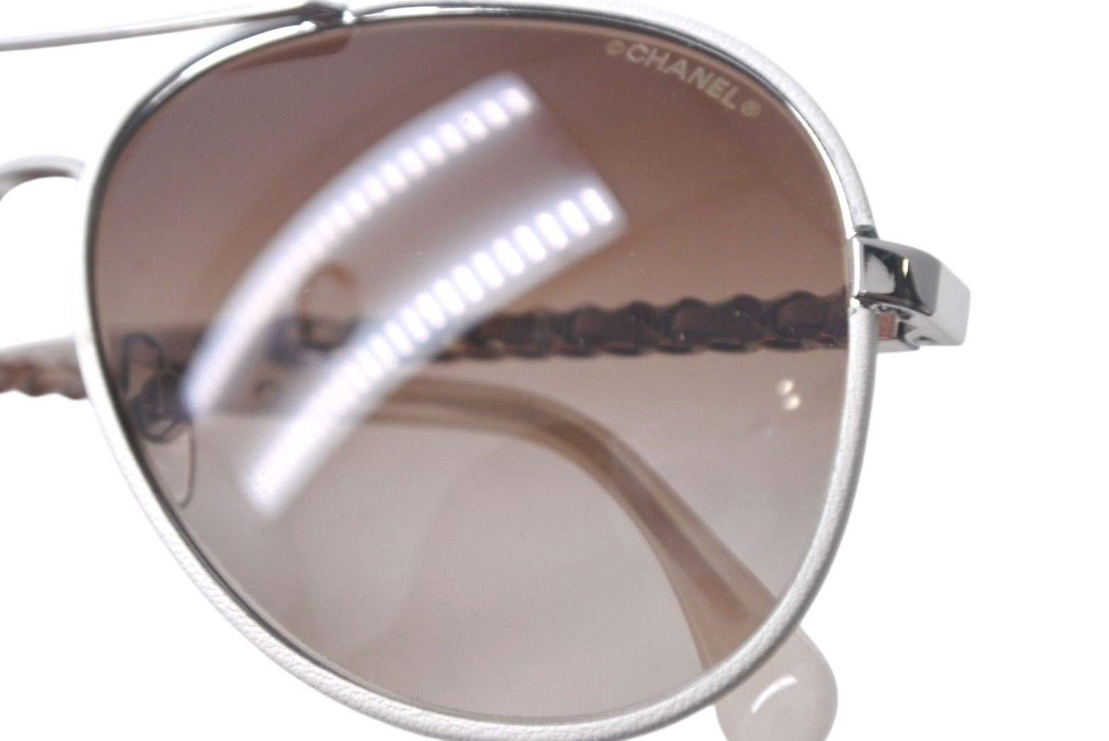 CHANEL Sunglasses 4219-Q c.124/S5 Coco Mark Chain Leather Accessories e433 image 6