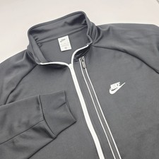 Nike Jacket Men's XXL Black Full Zip Track Jacket Swoosh Zip Pocket DA0003-010