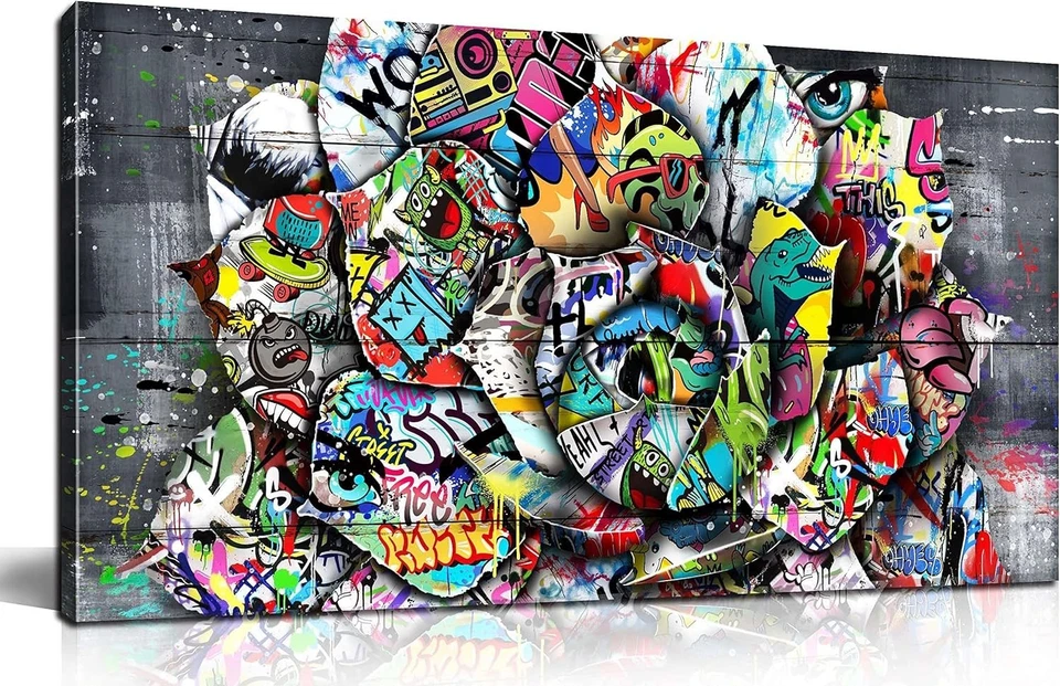 大号班克斯帆布印花 - 花卉墙艺术客厅 — 第 3/4 张图片