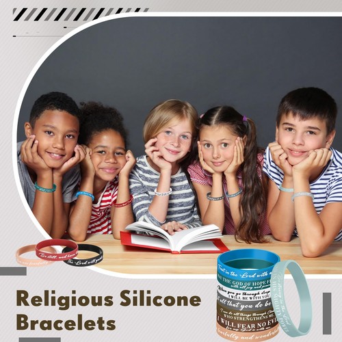 Ecation Bible Verses Bracelets Bulk Scripture Silicone Wristbands Inspiration... - Picture 6 of 7