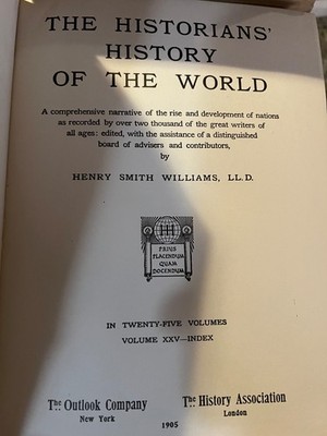 Historians' History of the World 25 Volumes Complete 1905 | eBay