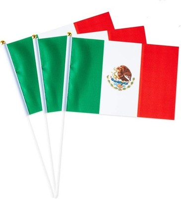 Mexico Flag Mexican Flag, Small Mini Handheld Flags on Stick, Mexico1 