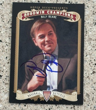 BILLY BEANE OAKLAND A'S MONEY BALL SIGNED AUTOGRAPHED2012 GOODWIN CHAMPIONS #15