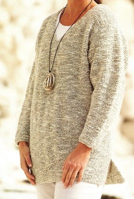 Strumpfbandstich einfache Damen Tunika DK LAMINIERT Strickmuster 32-42 inch