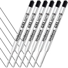 Parker Compatible Gel Ink Ballpoint Refills 12 Pack 0.7mm Medium Point-Black