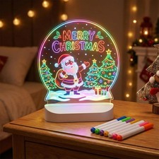 LED Note Board w/ Colors Dry Erase Light Up Memo Message Board 10.1x12.9CM