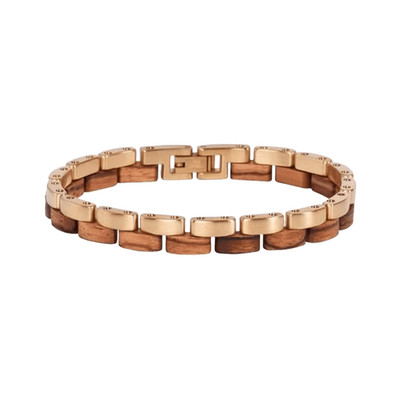 HOLZKERN Duett 9120078330951 Armband Unisex Zebrano Edelstahl Gold