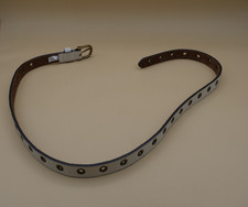 Ceinture Femme En Cuir Tressé Blanc - Marque American Eagle - Longueur 45 Pouces - Occasion Excellent état