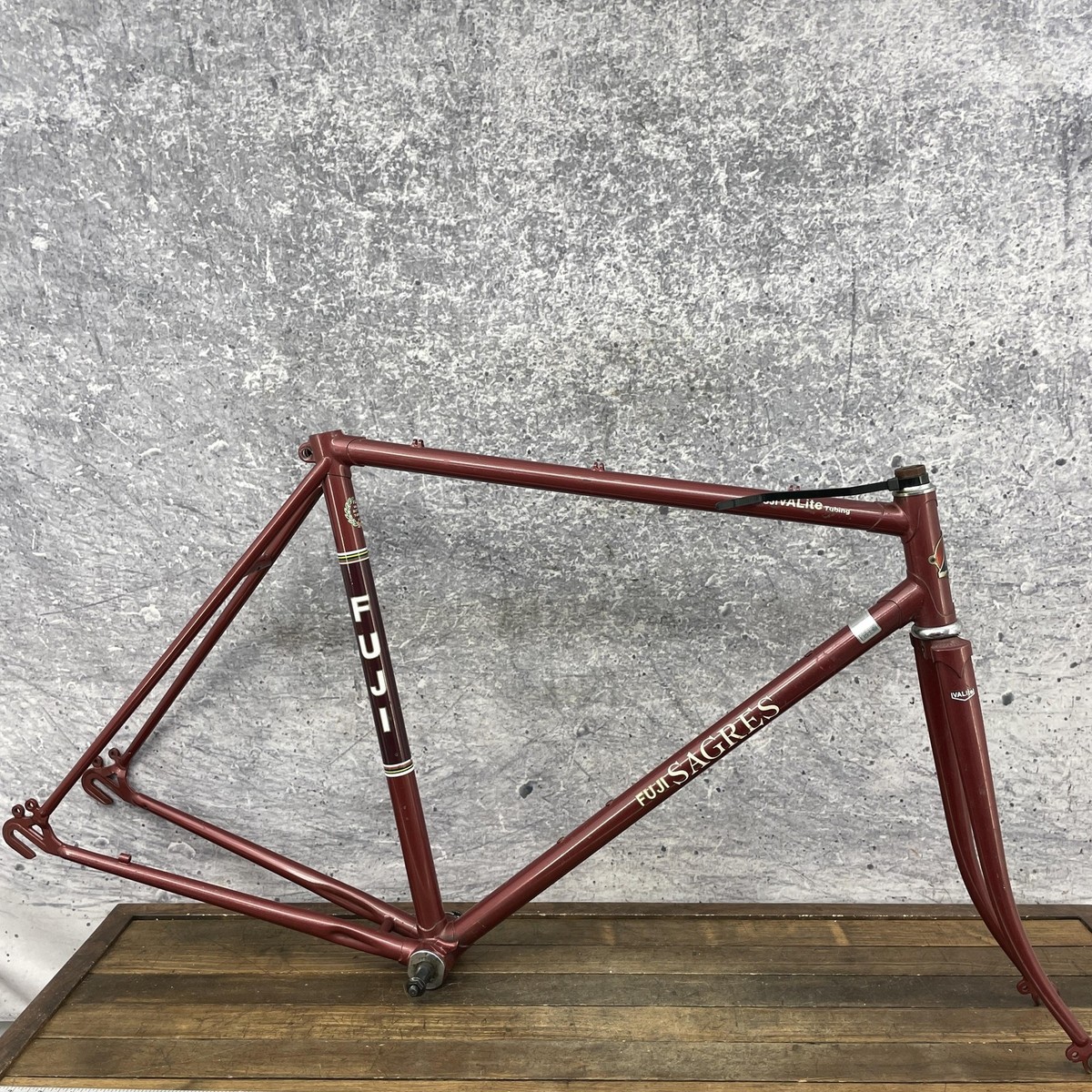 Vintage Fuji Sagres Road Bike Frame Fork 54cm Red VALite 414 Steel