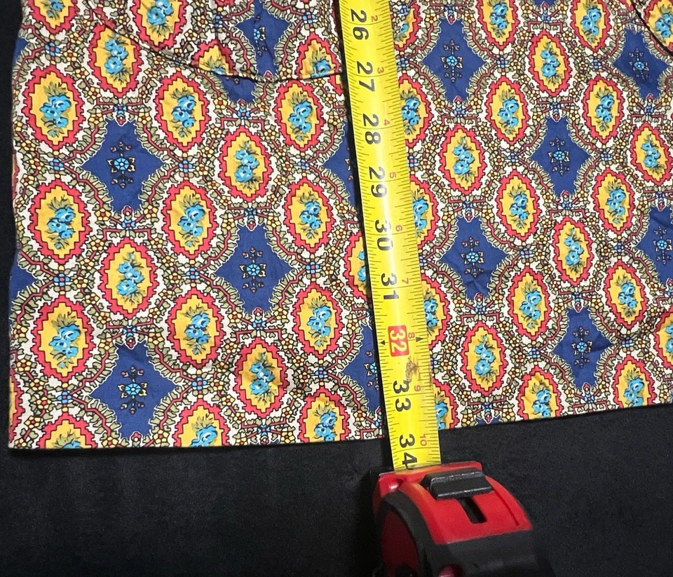 Винтажное мини-платье с коротким рукавом 70-х Betsy Johnson размер S геометрический узор США - Изображение 3 из 4