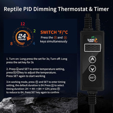 Reptile Dimming Thermostat PID Heat Lamp Temperature Controller LED Digital Mat